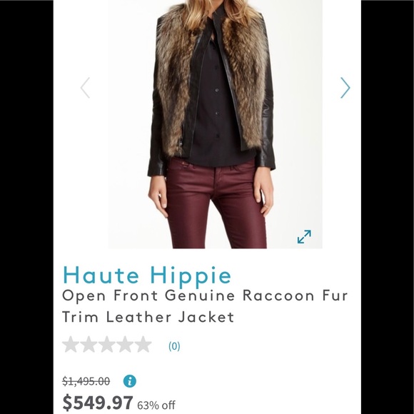 Haute Hippie Raccoon Fur & Leather Jacket Small - Picture 6 of 8